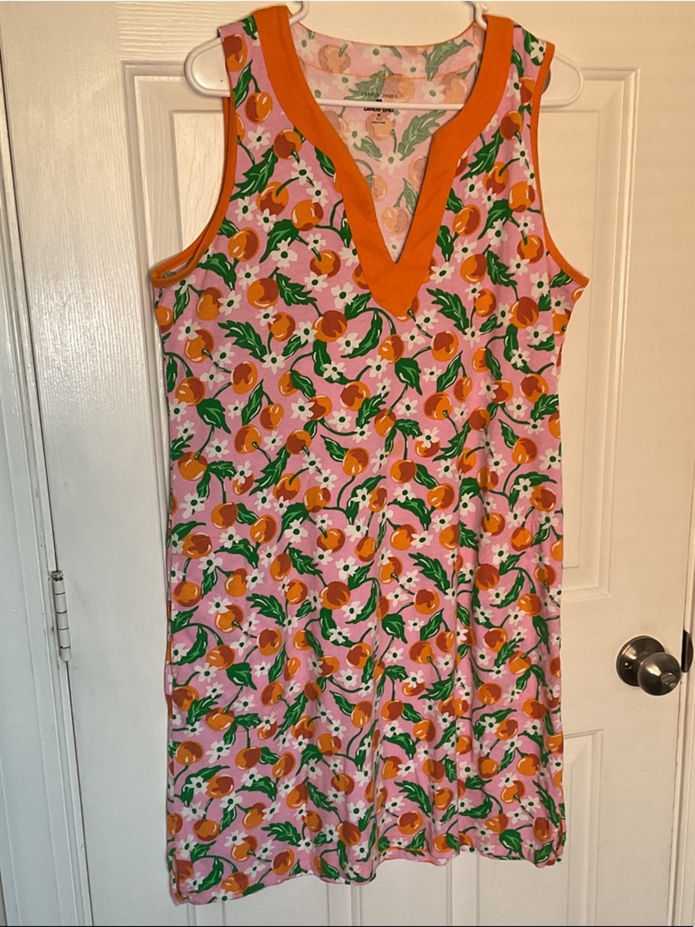 Draper James X Lands’ End Pink Orange Blossom Print Sleeveless Cotton Mini Dress